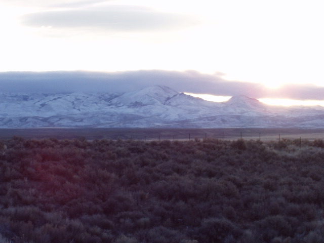 Cool mountain sunrise in WY on the way home.
